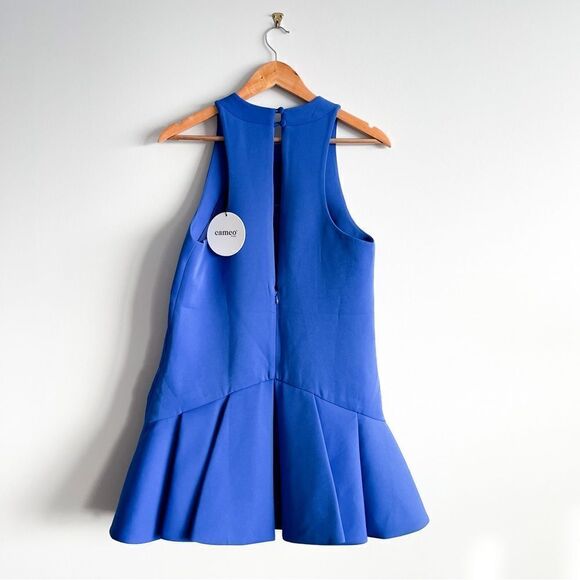 Anthropologie Cameo Why Ask Cobolt Blue Drop Waist Dress Pleated Women's S NWT - Picture 2 of 8